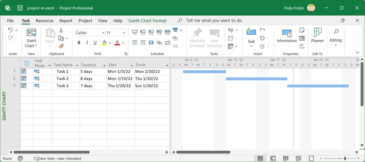 Import Excel file into Microsoft Project for the Web