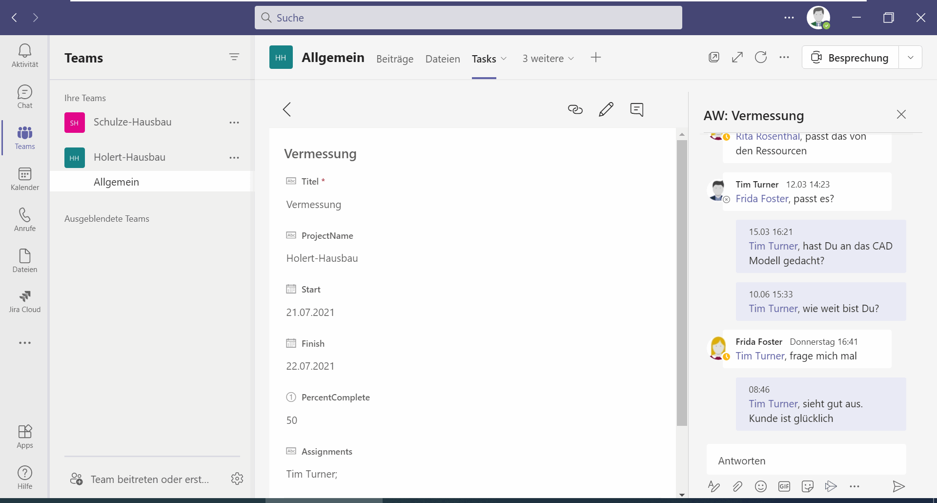 diskussion-zum-status-fortschritt-zu-vorgaengen-aus-ms-project-in-microsoft-teams